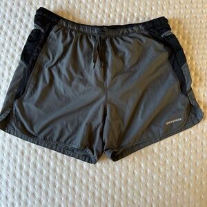 Patagonia Charcoal and Black Running Shorts